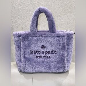 Kate Spade Ella Shearling Tote Lilac Frost